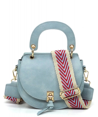 Fashion Flap Saddle Satchel Crossbody Bag GL0074 LIGHT BLUE
